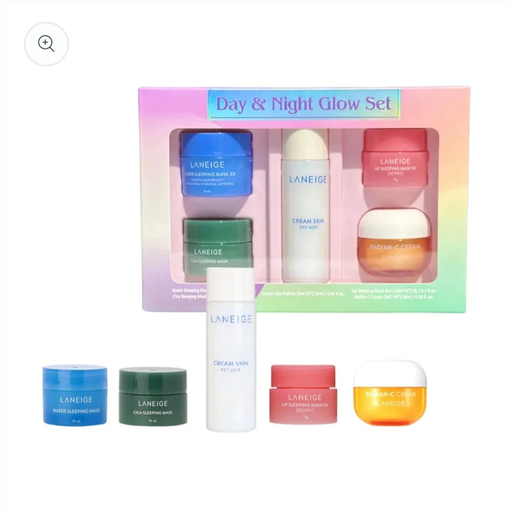 LANEIGE 5p Day & Night Glow Set Limited Edition NIB $75 Value